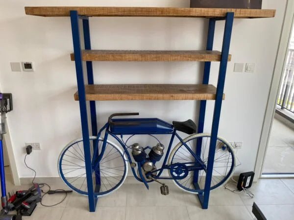 Pan Home Industrial Shelving Unit with Bicycle Display - althahanifurniture