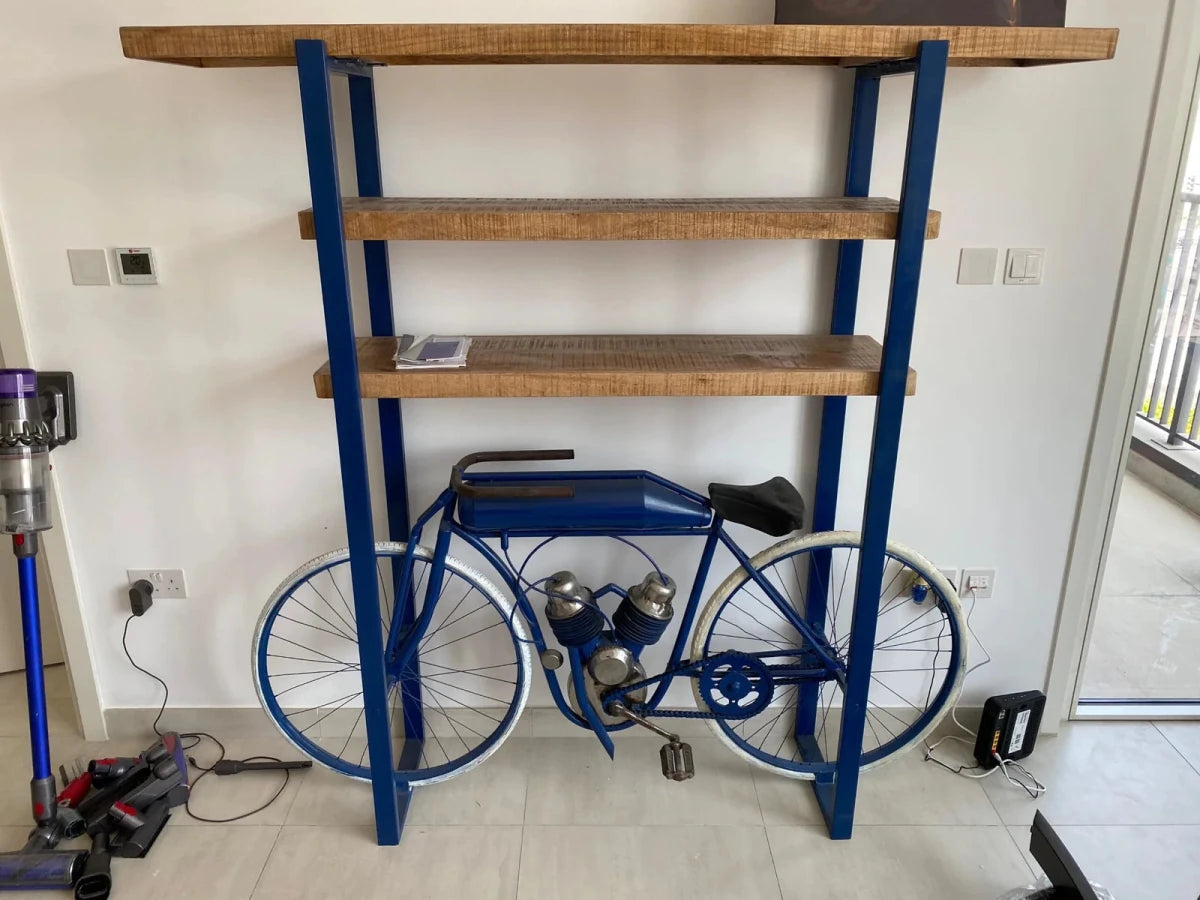 Pan Home Industrial Shelving Unit with Bicycle Display - althahanifurniture