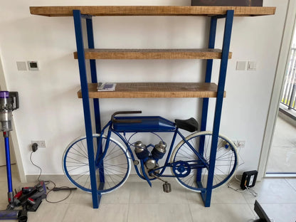 Pan Home Industrial Shelving Unit with Bicycle Display - althahanifurniture