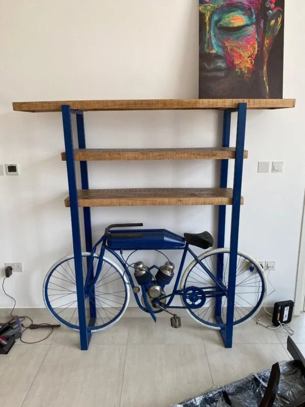 Pan Home Industrial Shelving Unit with Bicycle Display - althahanifurniture