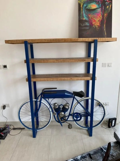Pan Home Industrial Shelving Unit with Bicycle Display - althahanifurniture