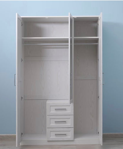 Pan Home Malmo 3 - Door Wardrobe – 125 cm, White - althahanifurniture