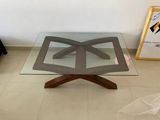 Pan Home Modern Center Table | Glass Top - althahanifurniture