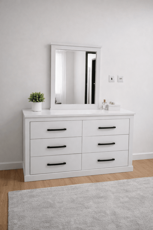 Pan Home Modern King Bedroom Set – White Storage Headboard – 4 - Piece Suite – King Size (180x200 cm) - althahanifurniture