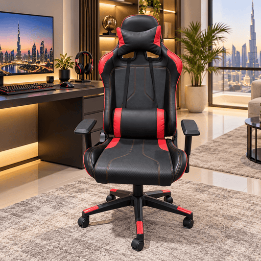 PAN Home Osborne Gaming Chair – Black & Red – Ergonomic High-Back Design - Al Thahani Furniture