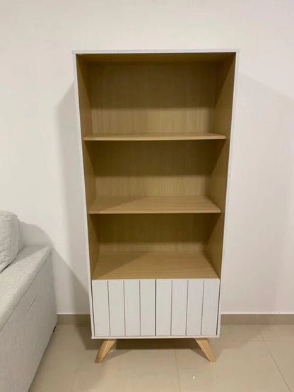 Pan Home Shelving Unit | White & Wood Grain - althahanifurniture