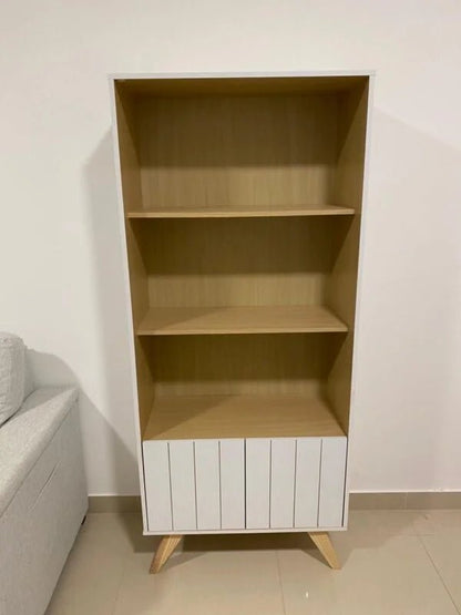 Pan Home Shelving Unit | White & Wood Grain - althahanifurniture