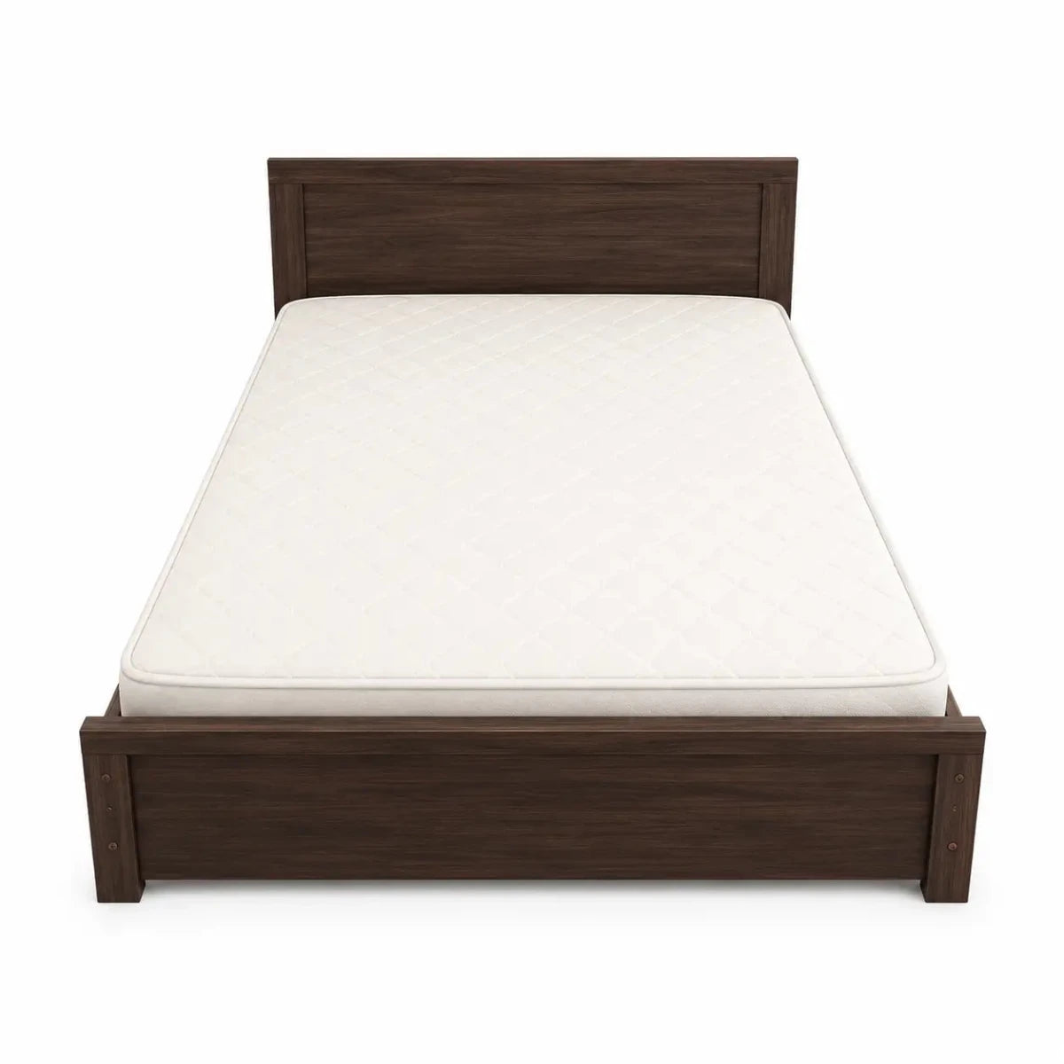 Pan Home Spring Collection Queen Bed with Mattress | Wenge, 150x200 cm - used 6 months - Al Thahani Furniture