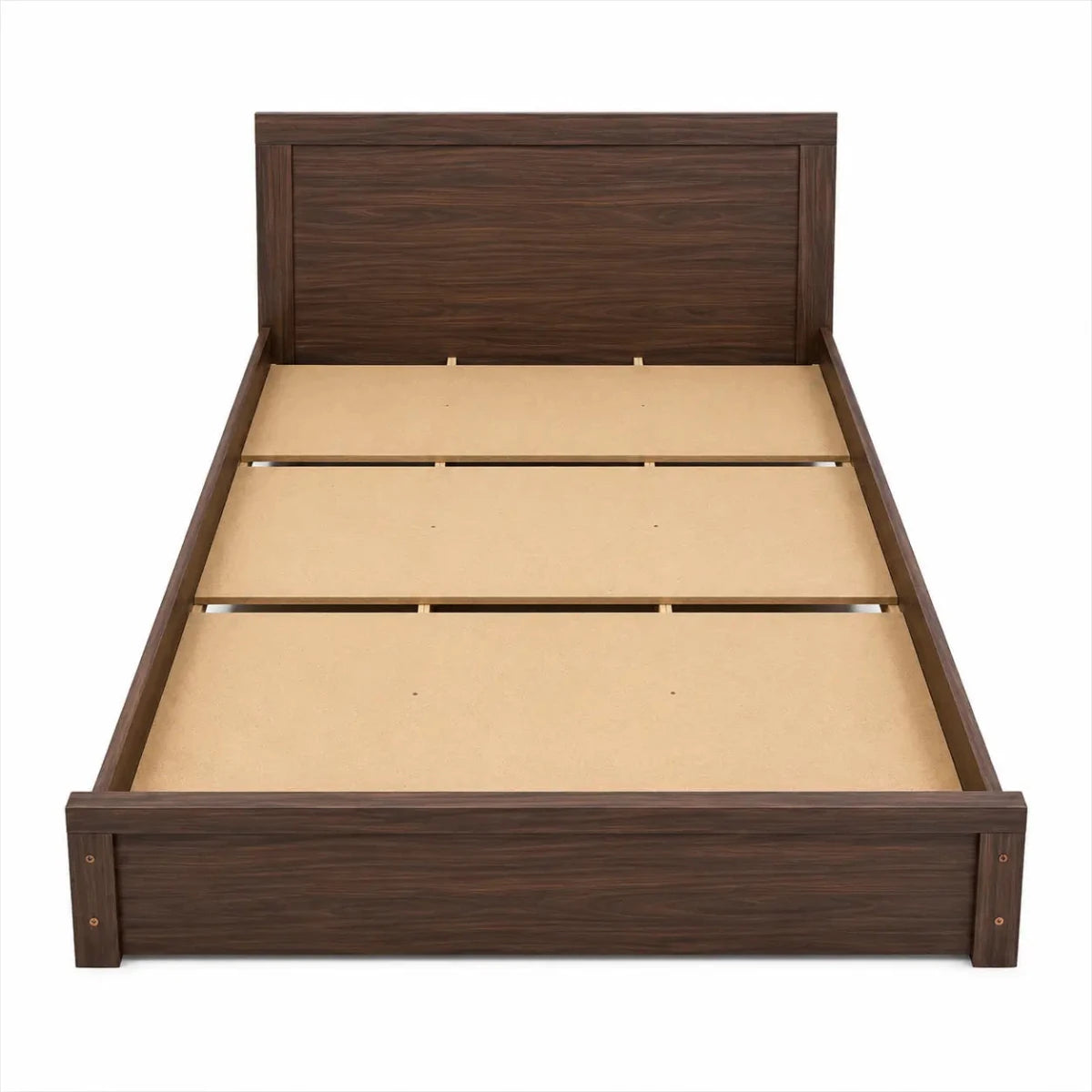 Pan Home Spring Collection Queen Bed with Mattress | Wenge, 150x200 cm - used 6 months - Al Thahani Furniture