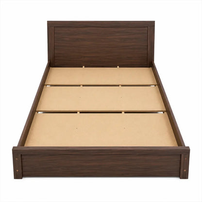 Pan Home Spring Collection Queen Bed with Mattress | Wenge, 150x200 cm - used 6 months - Al Thahani Furniture
