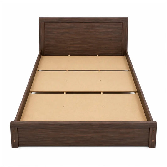 Pan Home Spring Collection Queen Bed with Mattress | Wenge, 150x200 cm - used 6 months - Al Thahani Furniture