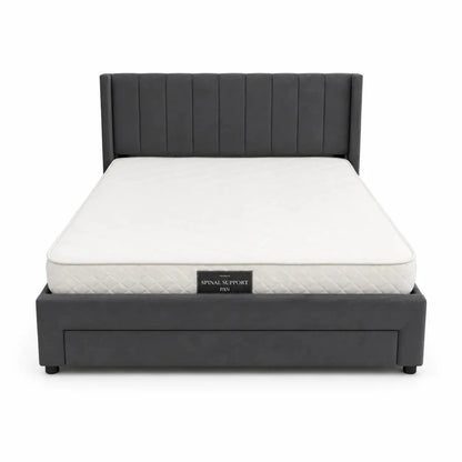 Pan Home Syran Smart Queen Bed with Drawer | Grey, 160x200 cm - used 4 months - Al Thahani Furniture