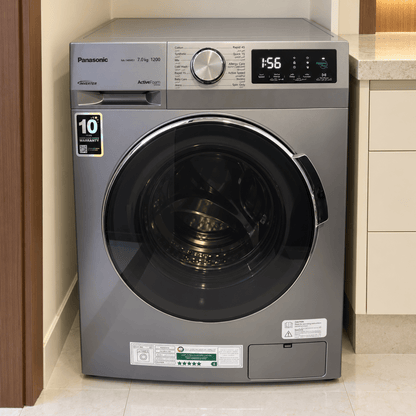 Panasonic 7kg Inverter Front Load Washing Machine – NA-14MG1LAE – Silver – 1200 RPM - Al Thahani Furniture