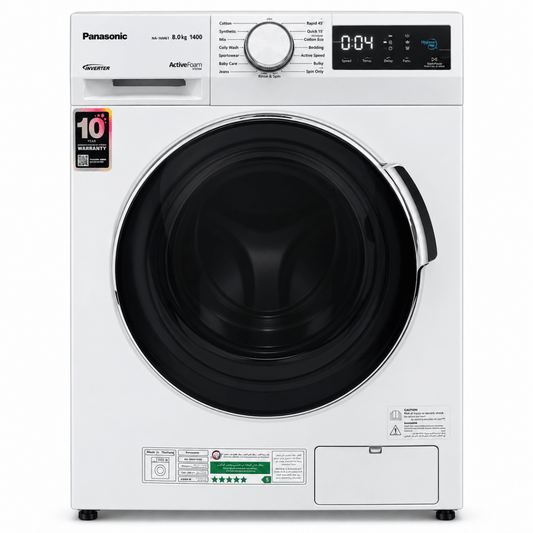 Panasonic NA-16MG1WAE 8kg Front Load Inverter Washing Machine – 1400 RPM – White - Al Thahani Furniture
