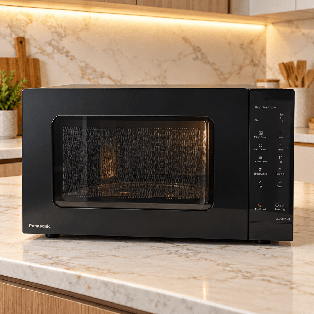 Panasonic NN-ST34NB 25L Solo Microwave Oven – Black - Al Thahani Furniture