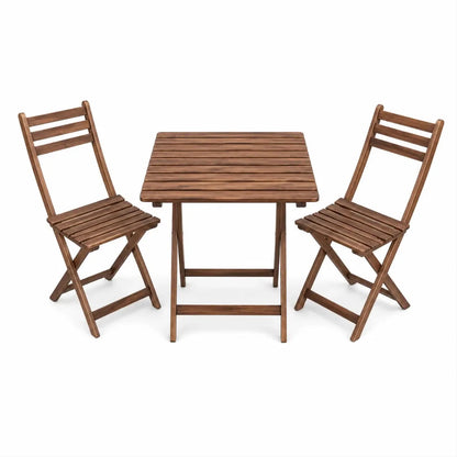 Paradiso Bari Table and Chair Set | Brown Wood, Compact Dining - used 1 Year - Al Thahani Furniture
