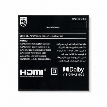Philips 70-Inch 7100 Series 4K UHD LED Google Smart TV | 70PUT7689/56 - Al Thahani Furniture