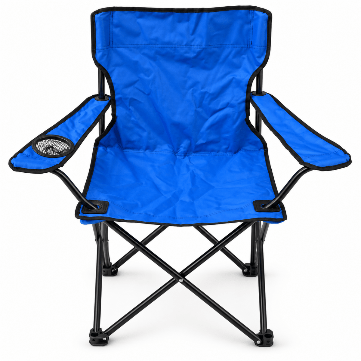 Portable Folding Camping Chair with Armrests & Cup Holder – Blue - Al Thahani Furniture