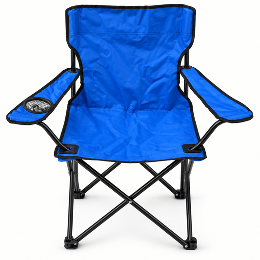 Portable Folding Camping Chair with Armrests & Cup Holder – Blue - Al Thahani Furniture