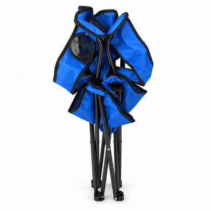 Portable Folding Camping Chair with Armrests & Cup Holder – Blue - Al Thahani Furniture