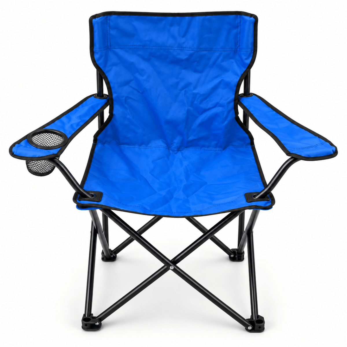Portable Folding Camping Chair with Armrests & Cup Holder – Blue - Al Thahani Furniture
