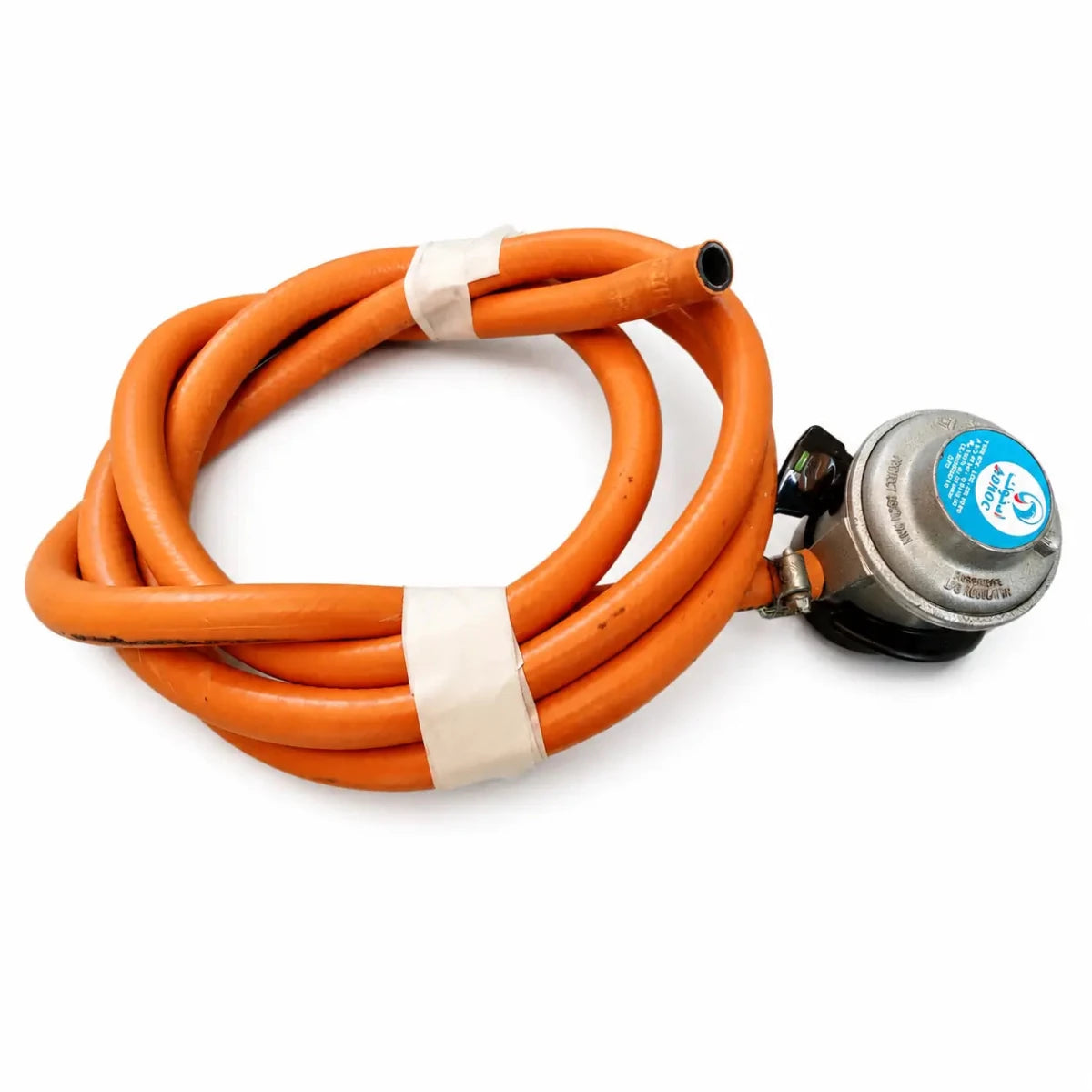 Portable LPG Gas Regulator & Orange Hose Kit | 30 mbar - used 5 months - Al Thahani Furniture