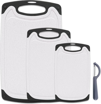 Prestige 3 - Piece Plastic Cutting Board Set | Color - Coded & Dishwasher Safe - althahanifurniture