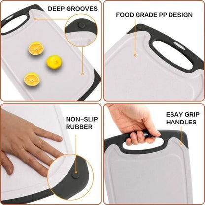 Prestige 3 - Piece Plastic Cutting Board Set | Color - Coded & Dishwasher Safe - althahanifurniture