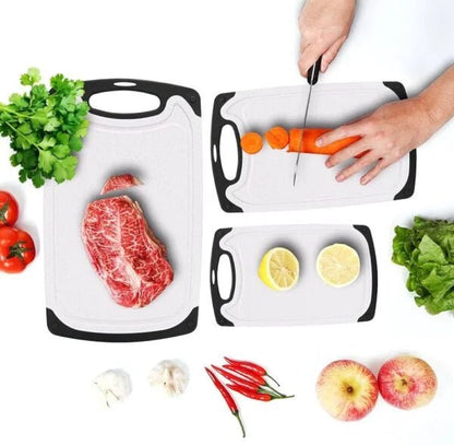 Prestige 3 - Piece Plastic Cutting Board Set | Color - Coded & Dishwasher Safe - althahanifurniture
