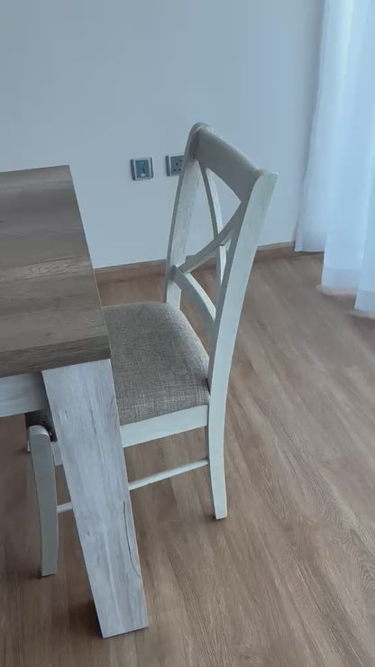 Home Centre Maverick 4-Seater Dining Set | Oak/White Distressed, Urban Loft - used 5 months
