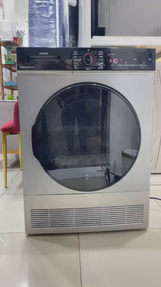 Hoover HCD-V812-S 8kg Condenser Tumble Dryer | 16 Programs, Sensor Drying, Silver - used 4 months