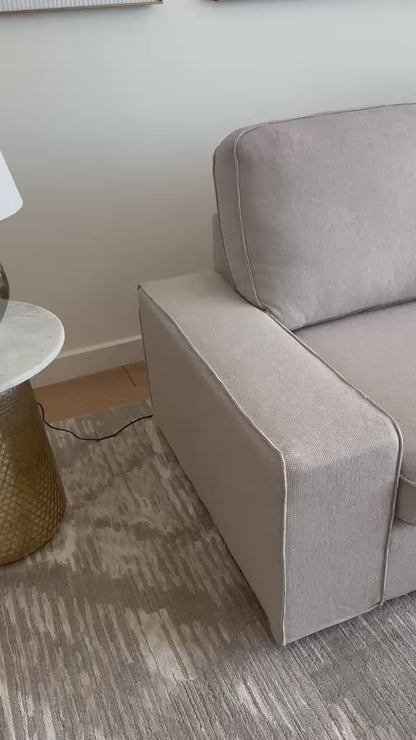 IKEA KIVIK 3-Seat Sofa with Chaise Longue | Tresund Light Beige