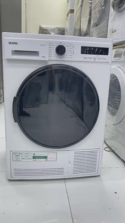VESTEL 7kg Front Load Heat Pump Dryer | 16+ Programs, White - used 5 months