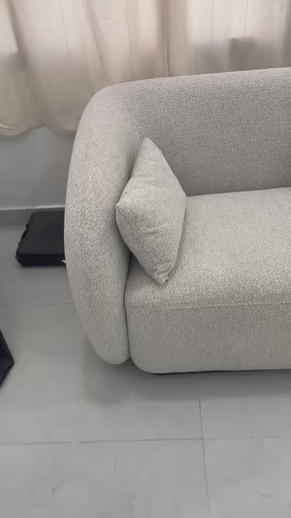 United Furniture Orrin Sofa Set 3+2 | Light Grey, Modern Curved Design - used 3 weeks