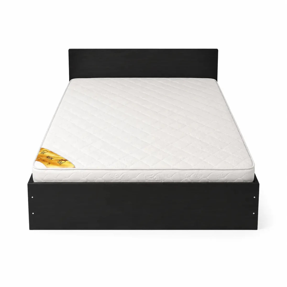 Queen Bed Set with Mattress | Black-Brown, 150x200 cm - used 6 months - Al Thahani Furniture