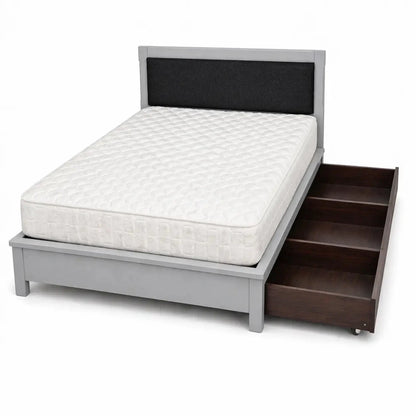 Queen Bedroom Set (Light Grey & Charcoal) – used 8 months - Al Thahani Furniture