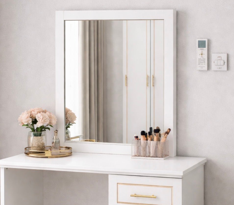 Queen Bedroom Set | Modern White Panel Design with Solid Wood 4 - Door Wardrobe, Brand New,160x200cm - althahanifurniture