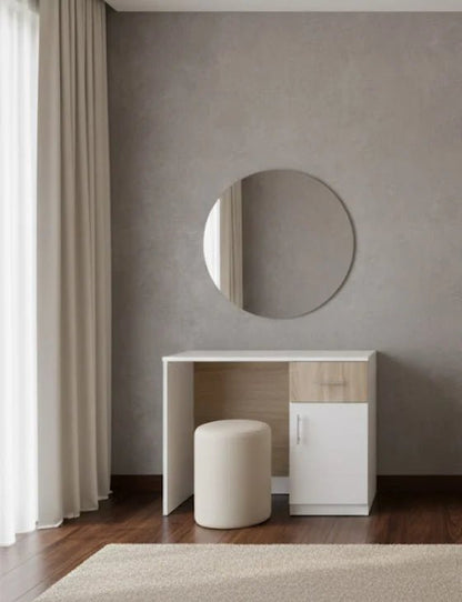 Queen Bedroom Set | Modern White & Wood Design with 4 - Door wardrobe, Brand New, 160x200cm - althahanifurniture