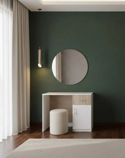 Queen Bedroom Set | Modern White & Wood Design with 4 - Door wardrobe, Brand New, 160x200cm - althahanifurniture