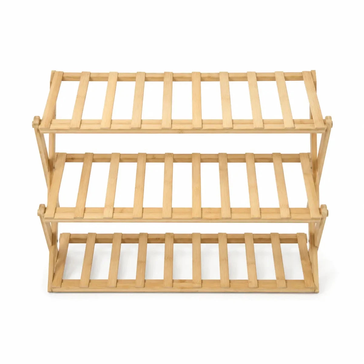 Relaxdays Foldable Bamboo Shoe Rack | 3 Levels, 9 Pairs, Natural - used 1 months - Al Thahani Furniture