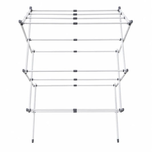 Relaxdays Foldable Clothes Drying Rack | White Metal, Extendable Side Panels - used 3 months - Al Thahani Furniture