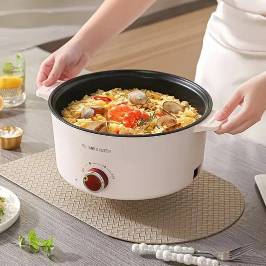 Runbaisen Multifunctional Electric Cooking Pot | Non‑Stick | Adjustable Temperature | Glass Lid - althahanifurniture