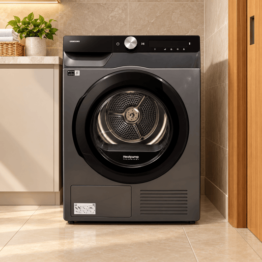 Samsung DV80T5220AX 8kg Heat Pump Tumble Dryer with AI Control & SmartThings – Inox - Al Thahani Furniture