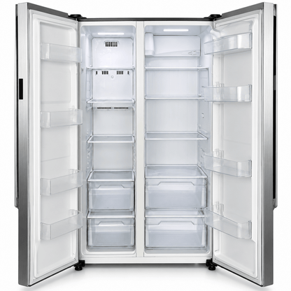Samsung Side-by-Side Double Door Refrigerator & Freezer – Glossy Black - Al Thahani Furniture