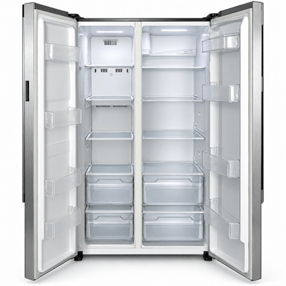Samsung Side-by-Side Double Door Refrigerator & Freezer – Glossy Black - Al Thahani Furniture