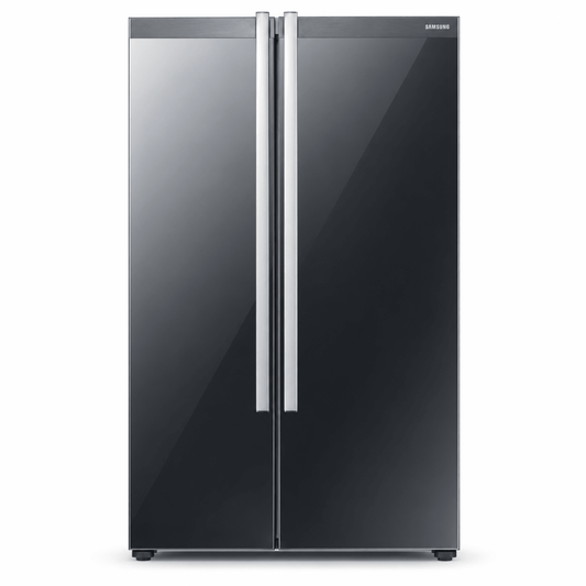 Samsung Side-by-Side Double Door Refrigerator & Freezer – Glossy Black - Al Thahani Furniture