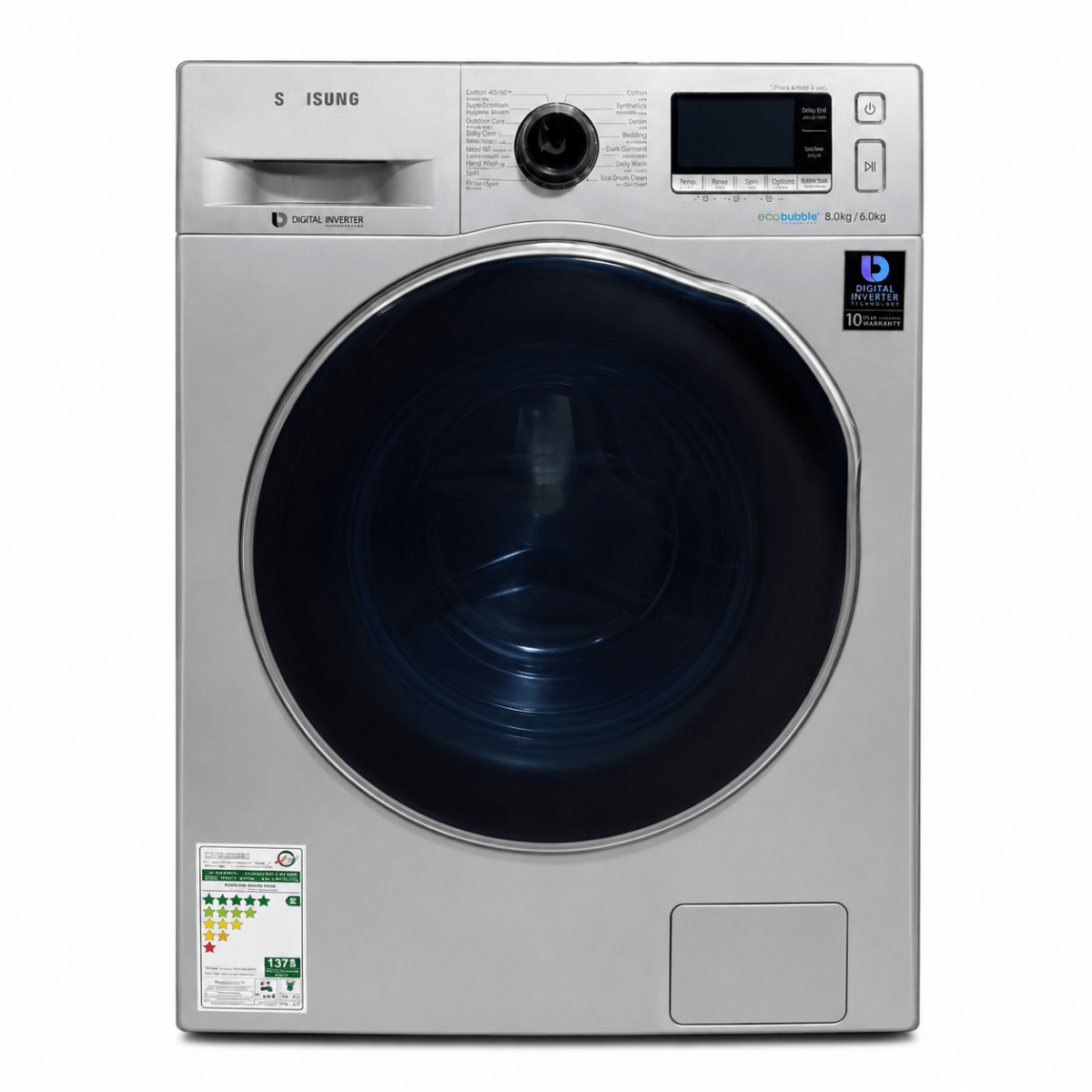 Samsung WD80J6410AS Front Load Washer-Dryer | 8kg/6kg, EcoBubble™, 1400 RPM - used 1.2 Years - Al Thahani Furniture