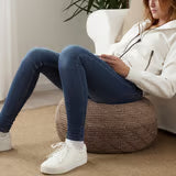 IKEA SANDARED Pouffe | Beige, 45 cm Diameter, Removable Knitted Cover - used 2 months
