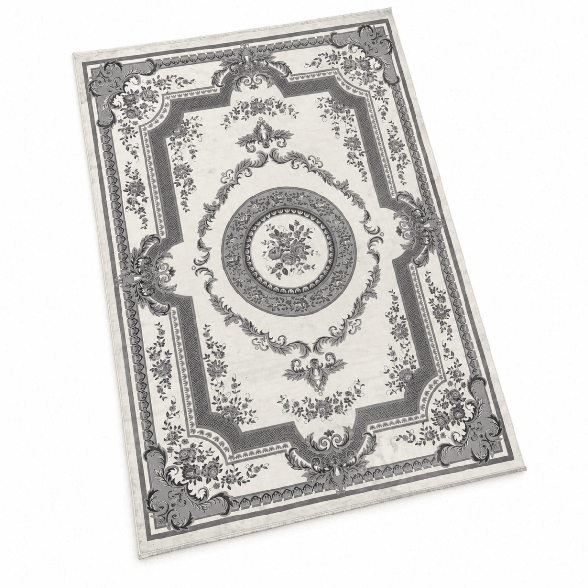 Saryon New Shiraz N577A 300 × 400 cm Turkish Carpet – Cream & Grey - Al Thahani Furniture