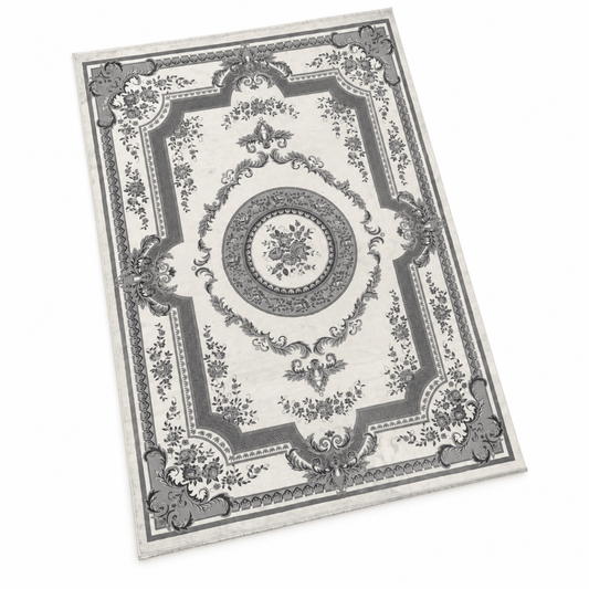 Saryon New Shiraz N577A 300 × 400 cm Turkish Carpet – Cream & Grey - Al Thahani Furniture